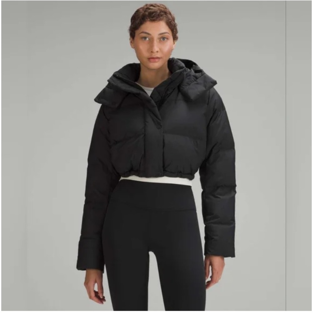 Lululemon Women 14 ,new with tags, Super Cropped Wunder Puff Black Puffer Jacket